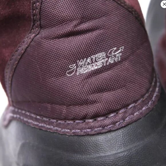 Columbia Thermolite Suede Winter Boots Faux Fur Cuff Burgundy Water Resistant - Picture 9 of 12